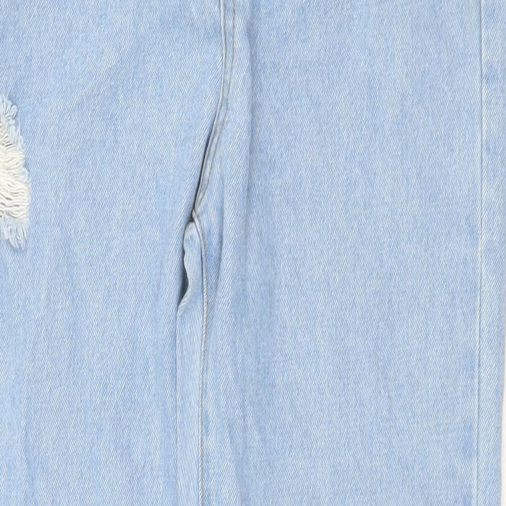 SheIn Girls Blue Cotton Straight Jeans Size 11-12 Years Regular Zip