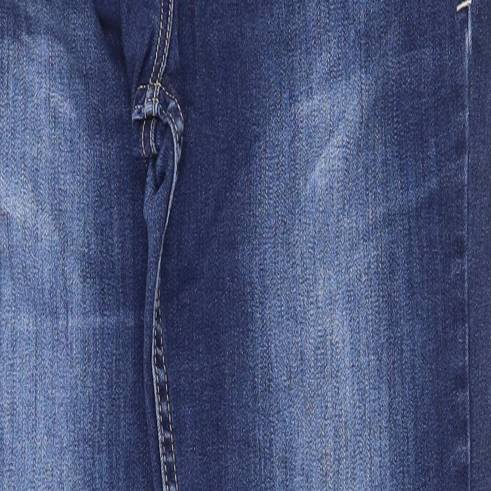 NEXT Womens Blue Cotton Straight Jeans Size 12 Regular Zip