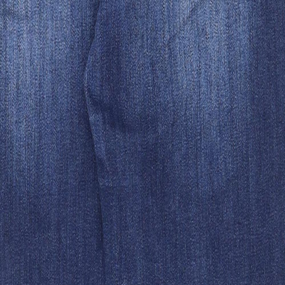 NEXT Womens Blue Cotton Straight Jeans Size 12 Regular Zip