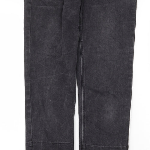 NEXT Womens Grey Cotton Straight Jeans Size 6 Regular Zip