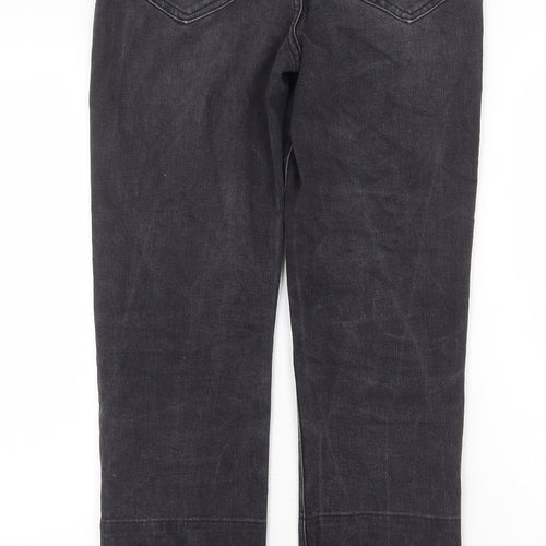 NEXT Womens Grey Cotton Straight Jeans Size 6 Regular Zip