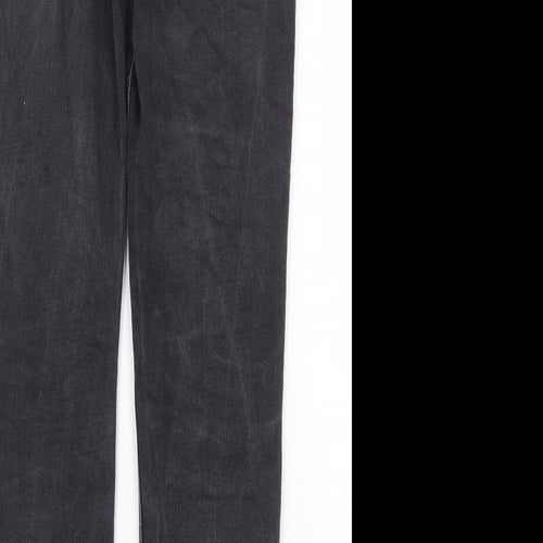 NEXT Womens Grey Cotton Straight Jeans Size 6 Regular Zip