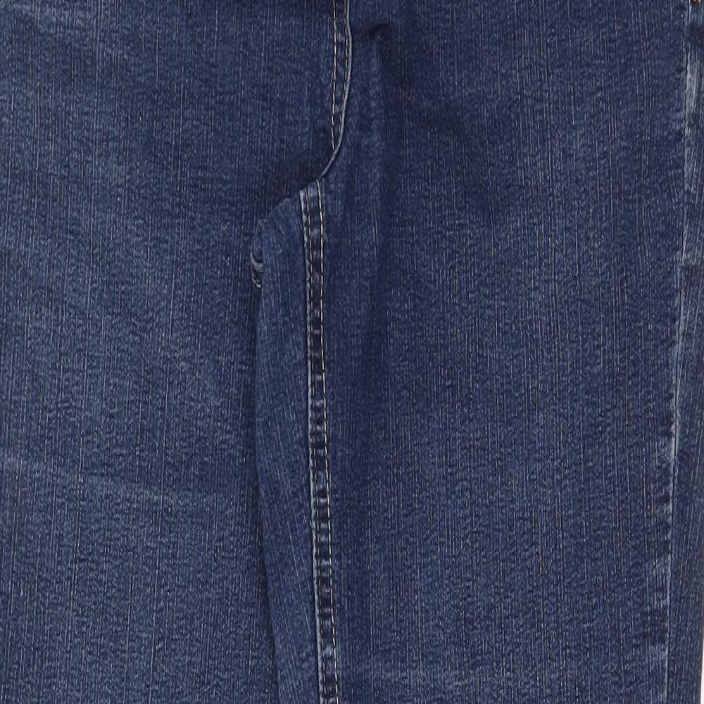 TU Womens Blue Cotton Bootcut Jeans Size 10 Regular Zip