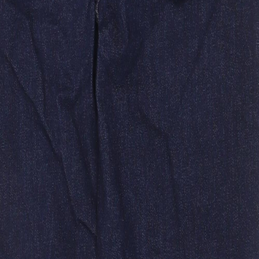 Marks and Spencer Womens Blue Cotton Skinny Jeans Size 12 Regular Zip
