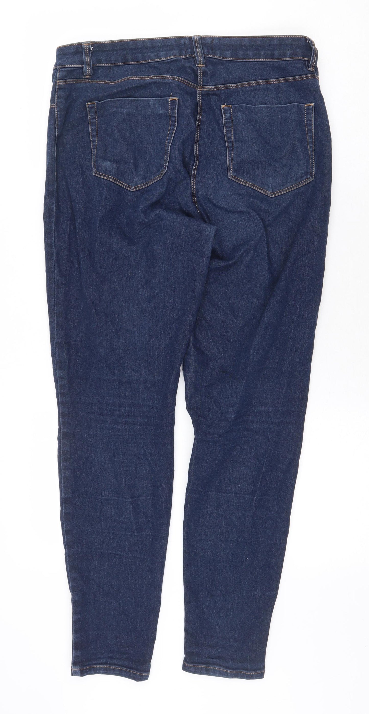 Matalan Womens Blue Cotton Skinny Jeans Size 12 Regular Zip