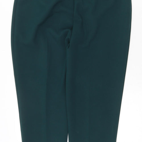 Peacocks Womens Green Polyester Capri Trousers Size 12 Regular Zip