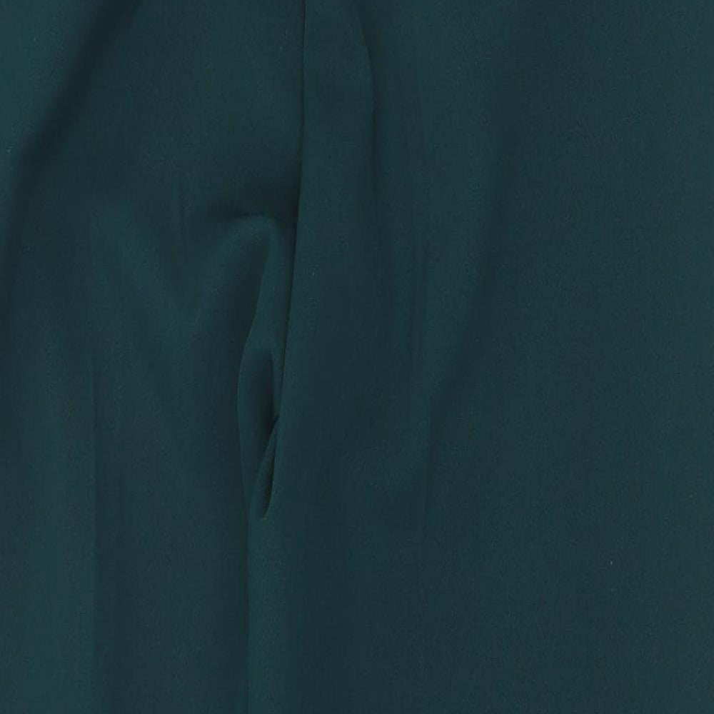 Peacocks Womens Green Polyester Capri Trousers Size 12 Regular Zip