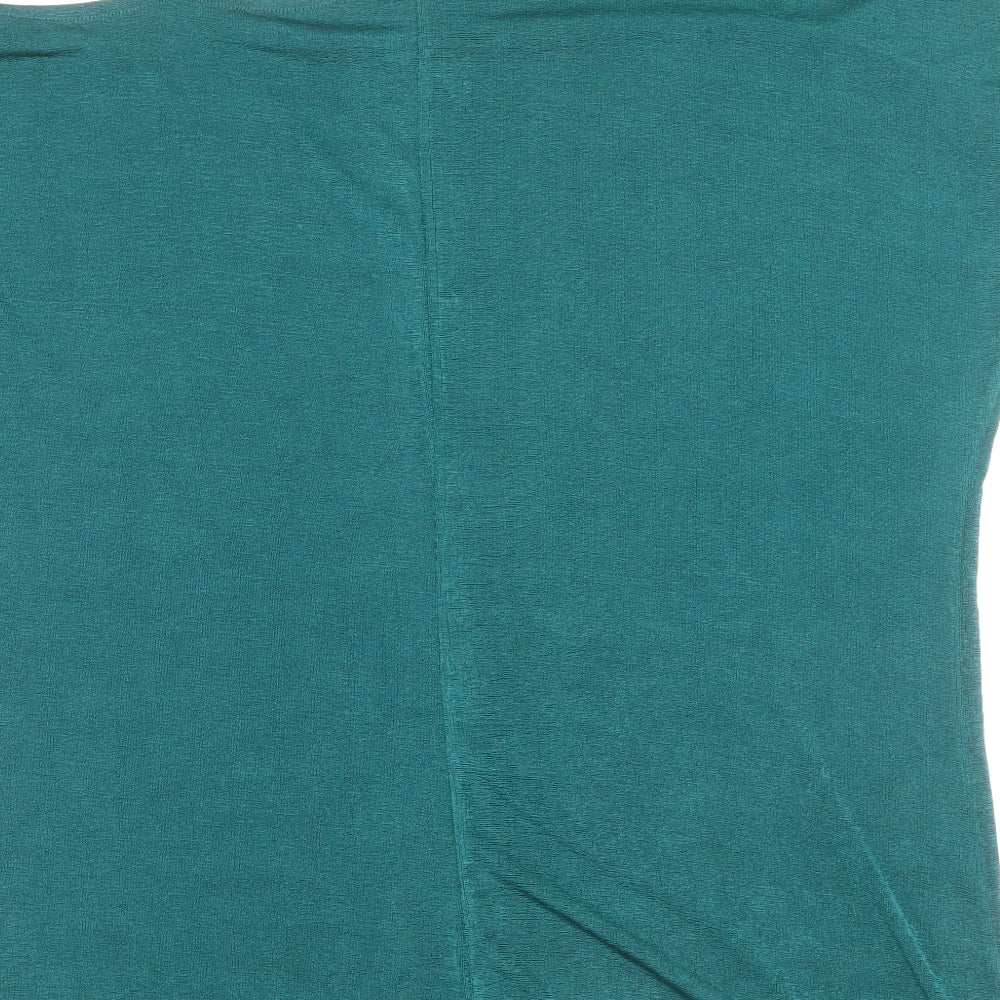 Papaya Womens Green Polyester Basic Blouse Size 16 Boat Neck