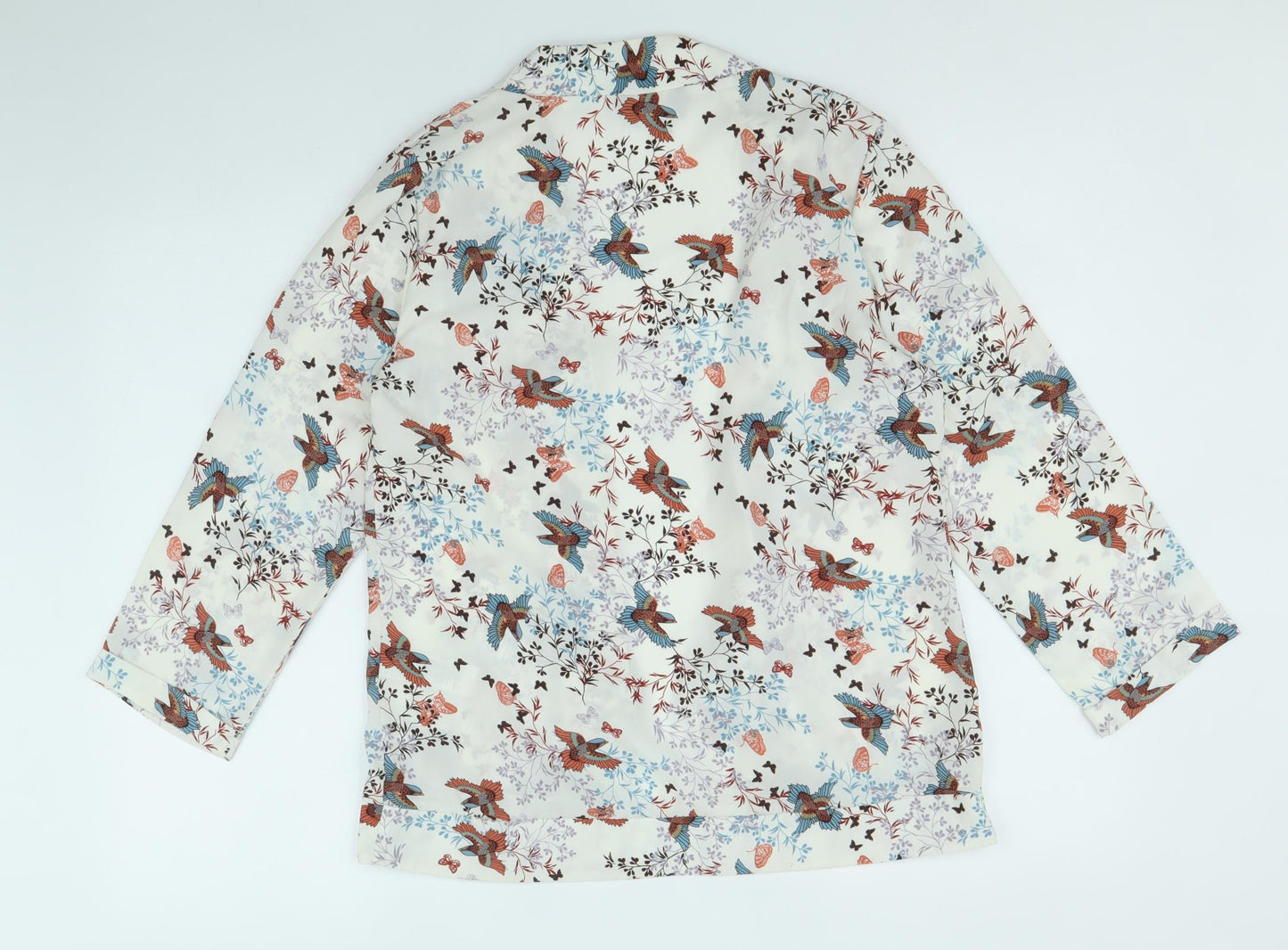 New Look Womens Multicoloured Geometric Polyester Kimono Blouse Size 14 V-Neck