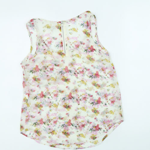 Glamourous Womens Multicoloured Floral Polyester Basic Blouse Size 8 Round Neck