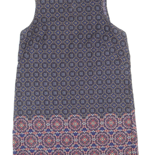 New Look Womens Multicoloured Geometric Polyester A-Line Size 14 Round Neck