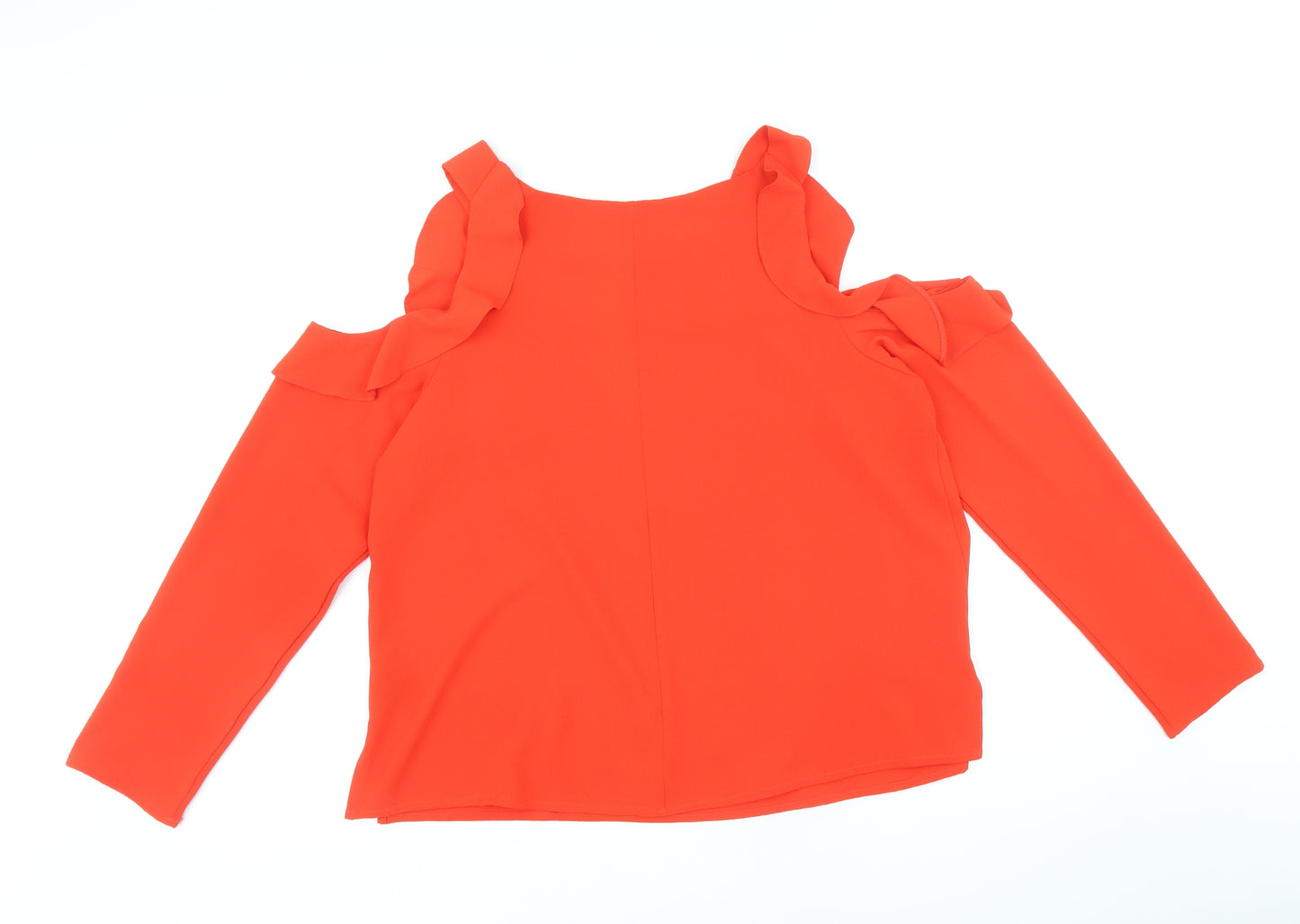 Papaya Womens Red Polyester Basic T-Shirt Size 16 Round Neck - Cold Shoulder