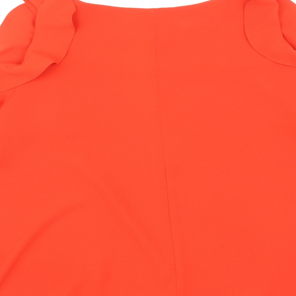 Papaya Womens Red Polyester Basic T-Shirt Size 16 Round Neck - Cold Shoulder
