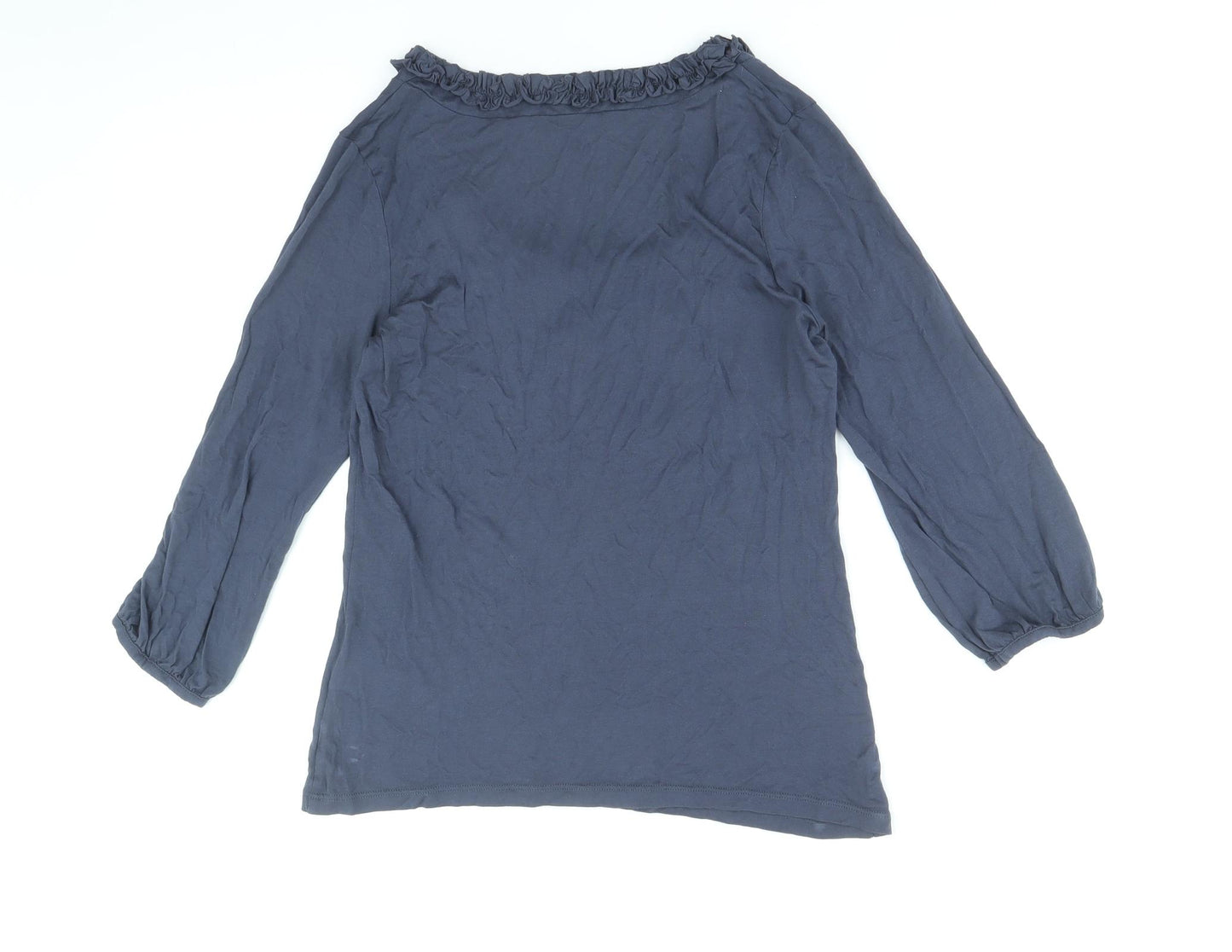 Baby Boden Womens Blue Modal Basic T-Shirt Size 8 Round Neck