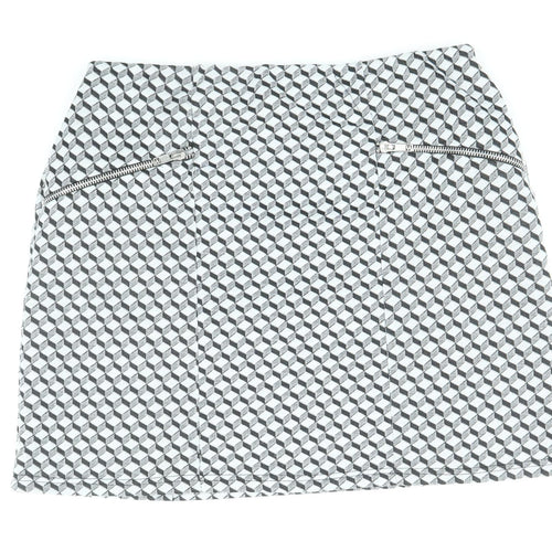 Atmosphere Womens Black Geometric Polyester Mini Skirt Size 10