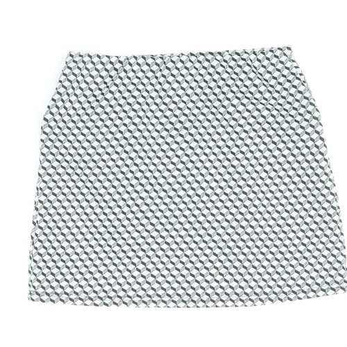 Atmosphere Womens Black Geometric Polyester Mini Skirt Size 10