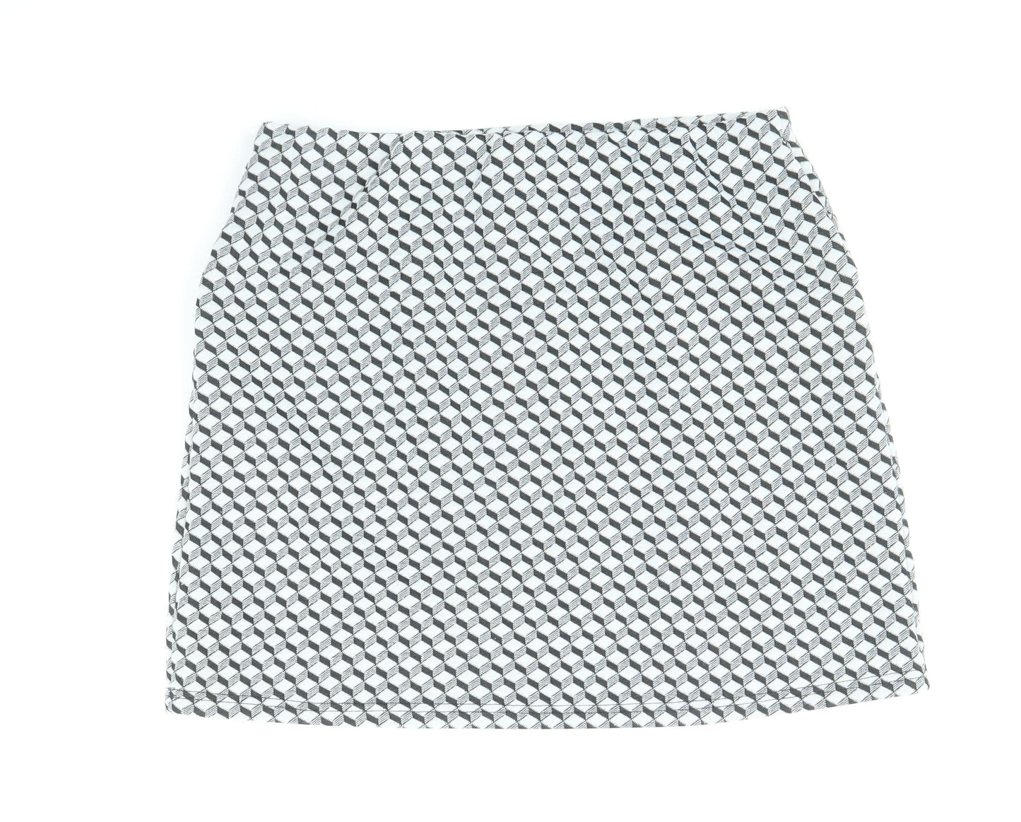 Atmosphere Womens Black Geometric Polyester Mini Skirt Size 10