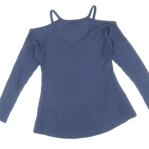 Yoins Womens Blue Polyester Basic Tank Size S V-Neck - Colour Block