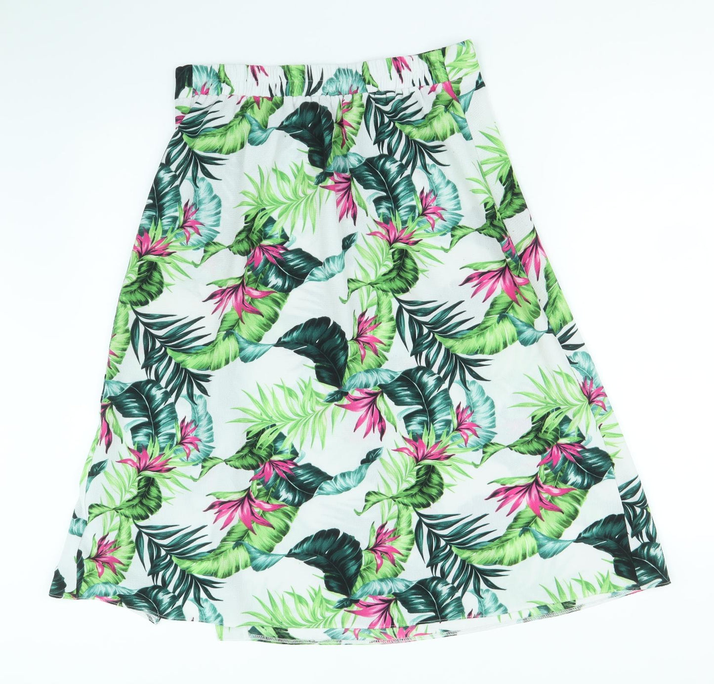 M&Co Womens Multicoloured Floral Polyester Swing Skirt Size 12