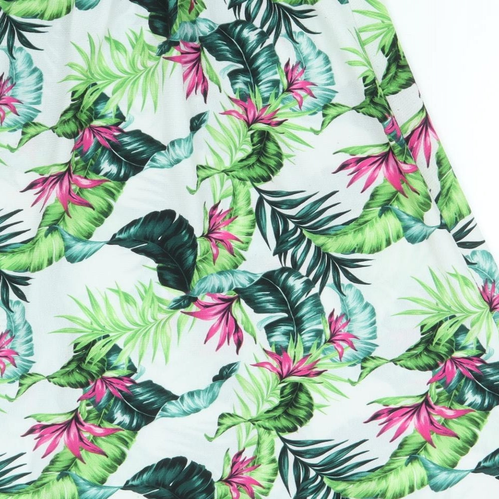 M&Co Womens Multicoloured Floral Polyester Swing Skirt Size 12