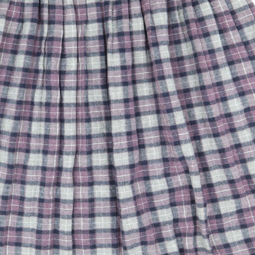 Damart Womens Purple Plaid Polyester Pleated Skirt Size 18