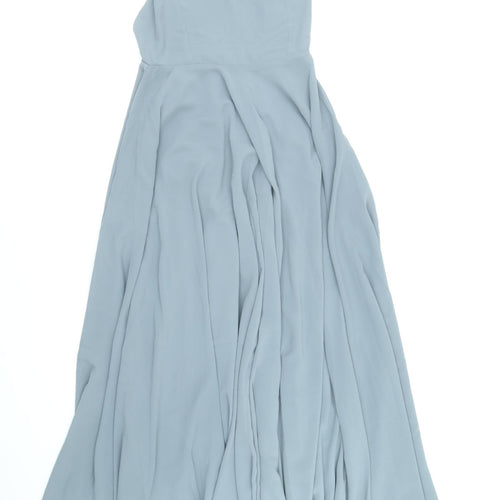 Space Womens Grey Polyester Fit & Flare Size S Square Neck Zip