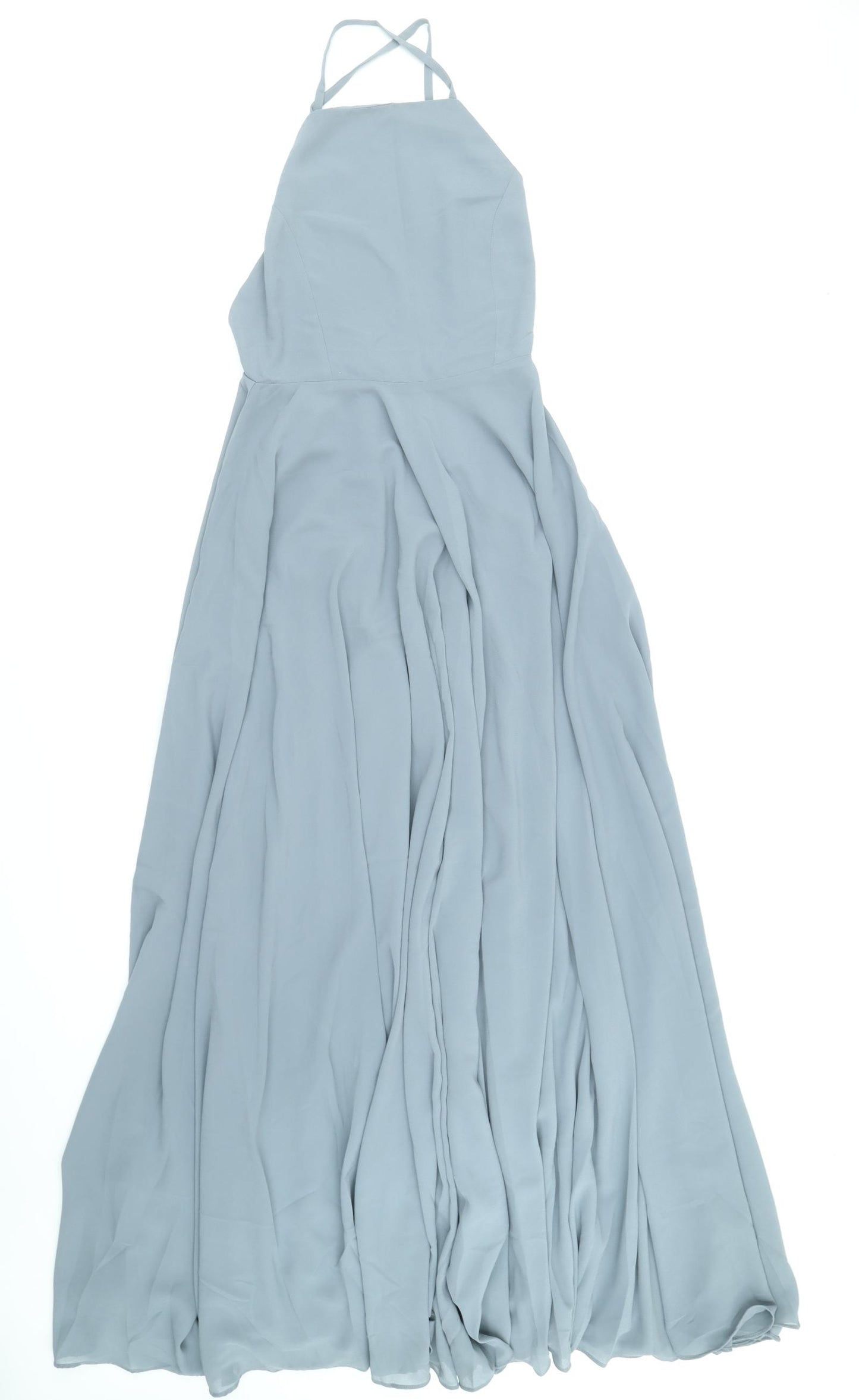 Space Womens Grey Polyester Fit & Flare Size S Square Neck Zip