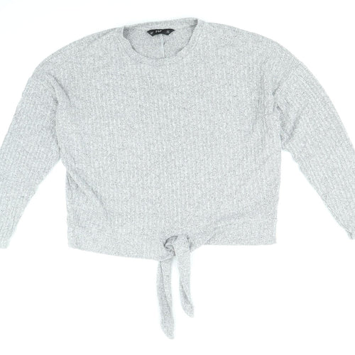 F&F Womens Grey Round Neck Viscose Pullover Jumper Size 10
