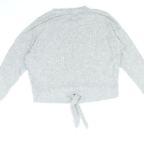 F&F Womens Grey Round Neck Viscose Pullover Jumper Size 10