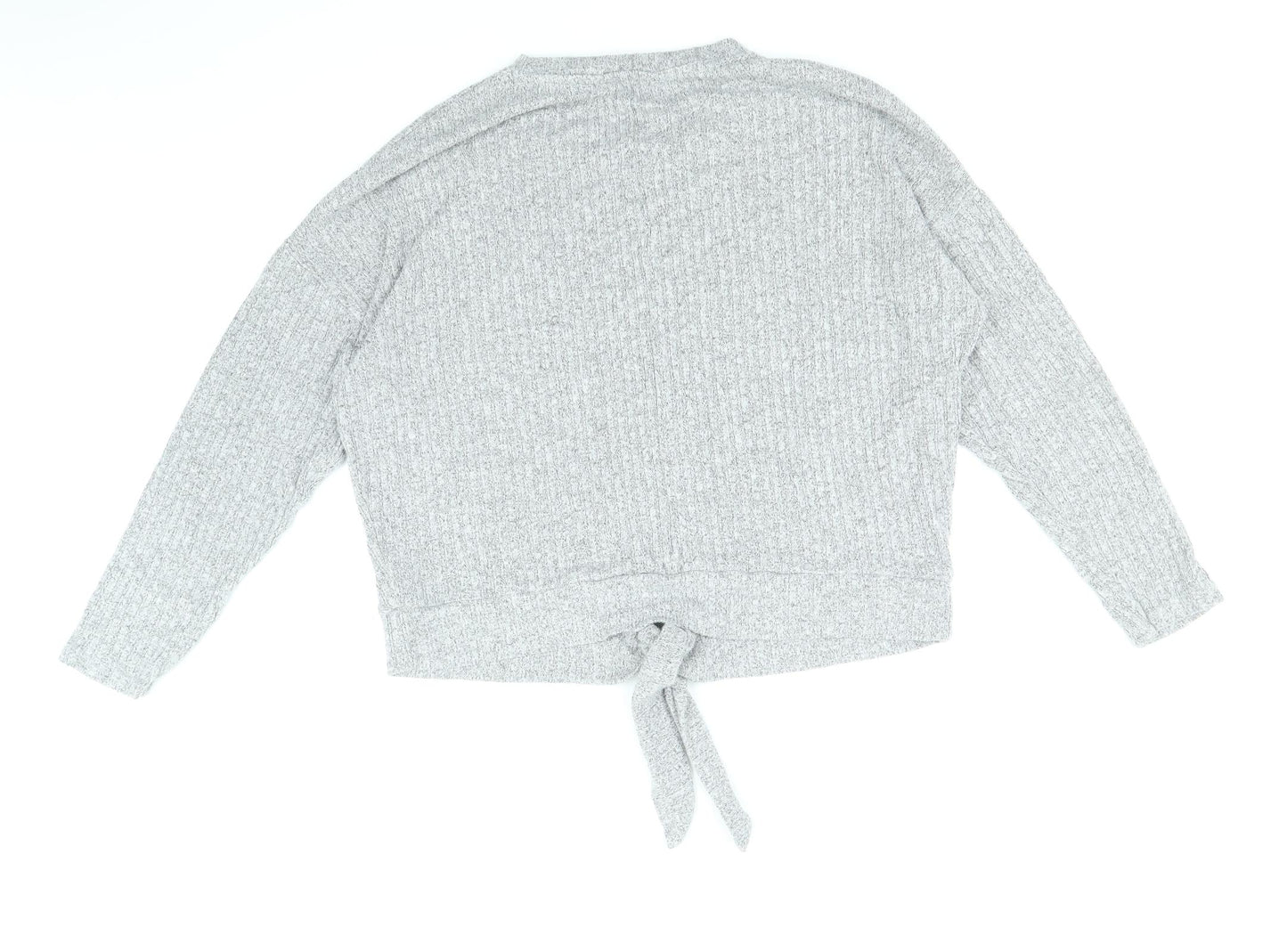 F&F Womens Grey Round Neck Viscose Pullover Jumper Size 10