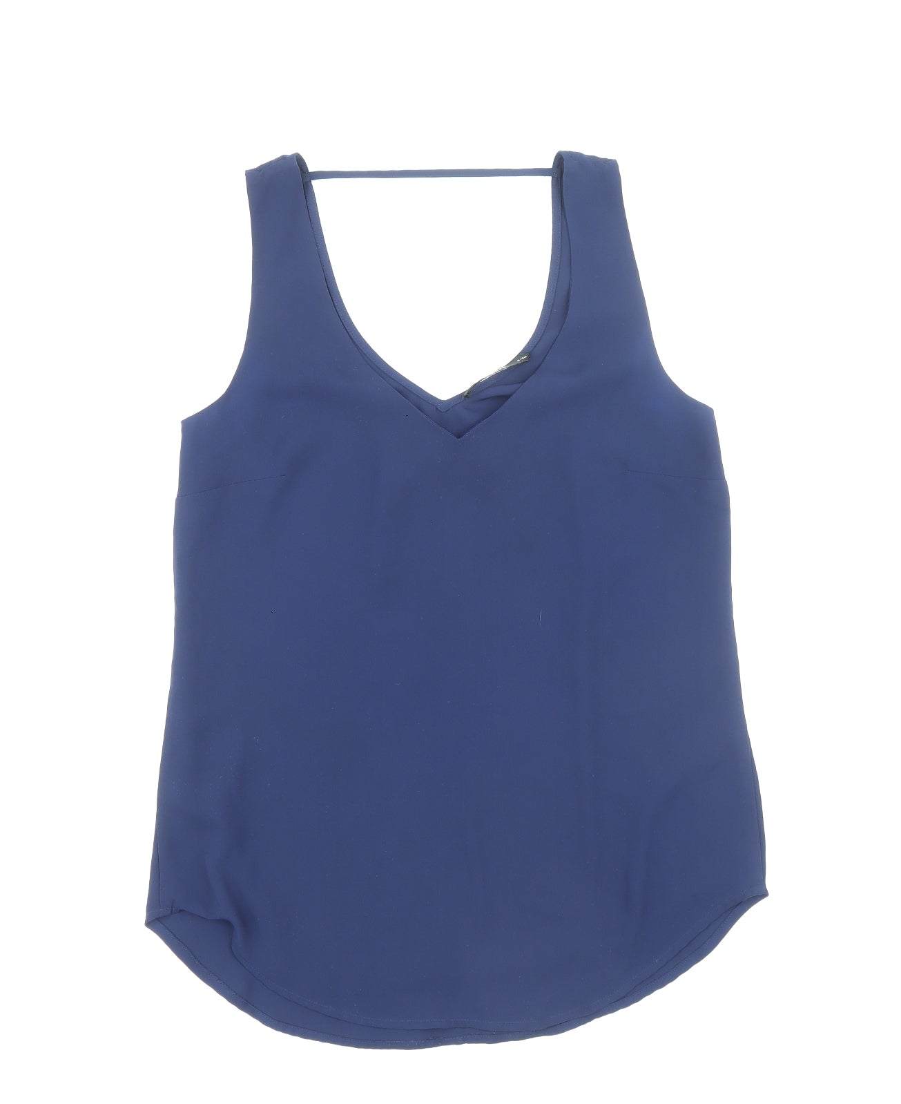 Oasis Womens Blue Polyester Basic Tank Size 8 V-Neck