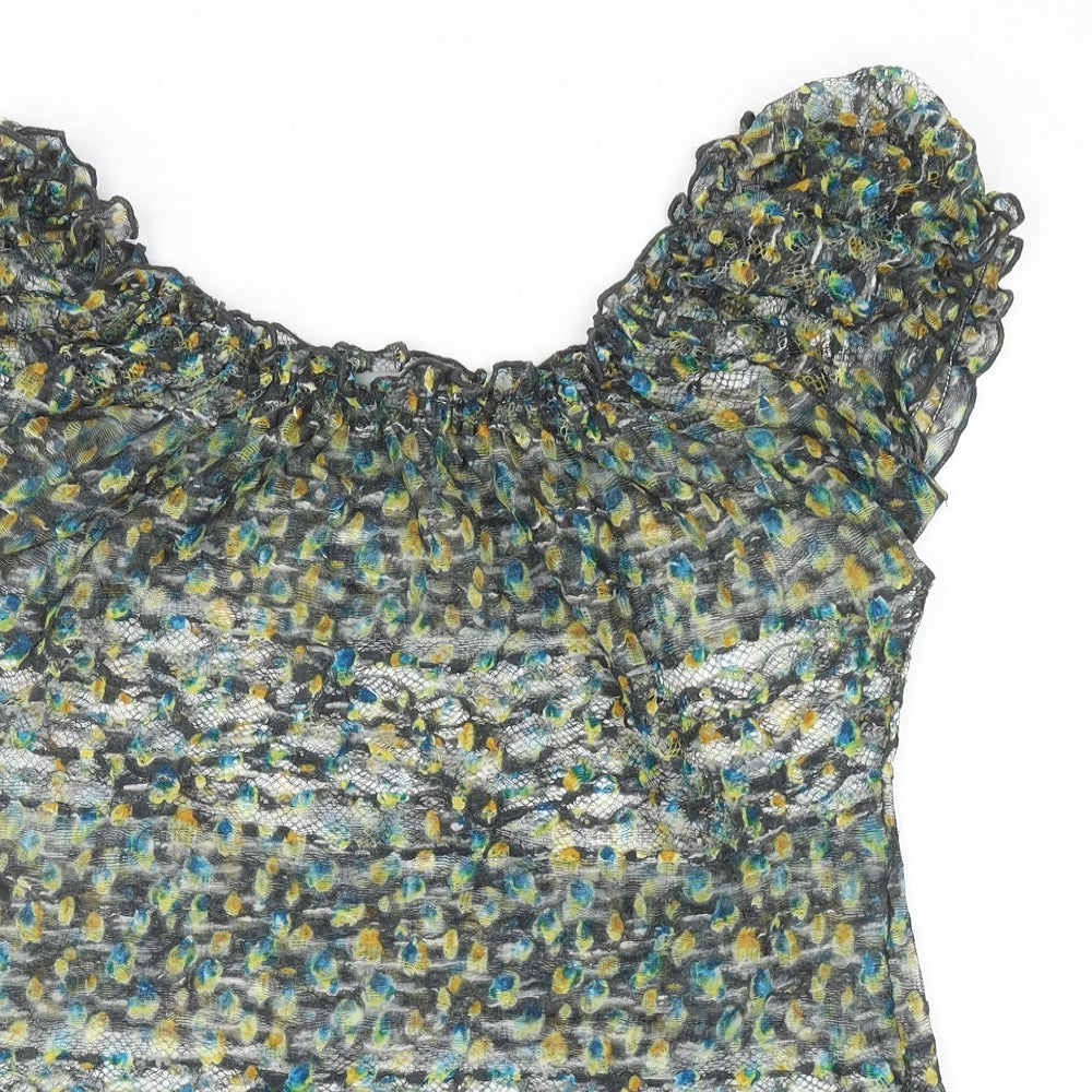 Per Una Womens Multicoloured Geometric Polyester Basic Blouse Size 16 Scoop Neck