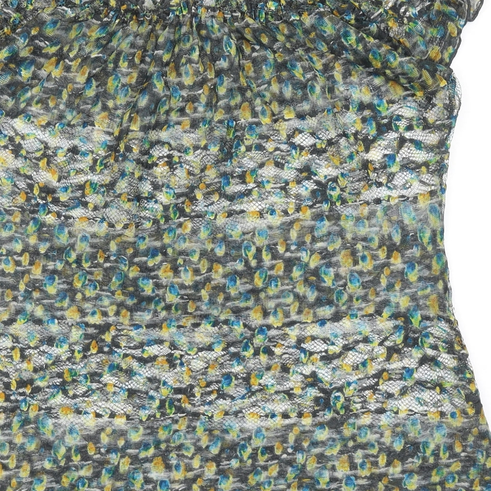 Per Una Womens Multicoloured Geometric Polyester Basic Blouse Size 16 Scoop Neck
