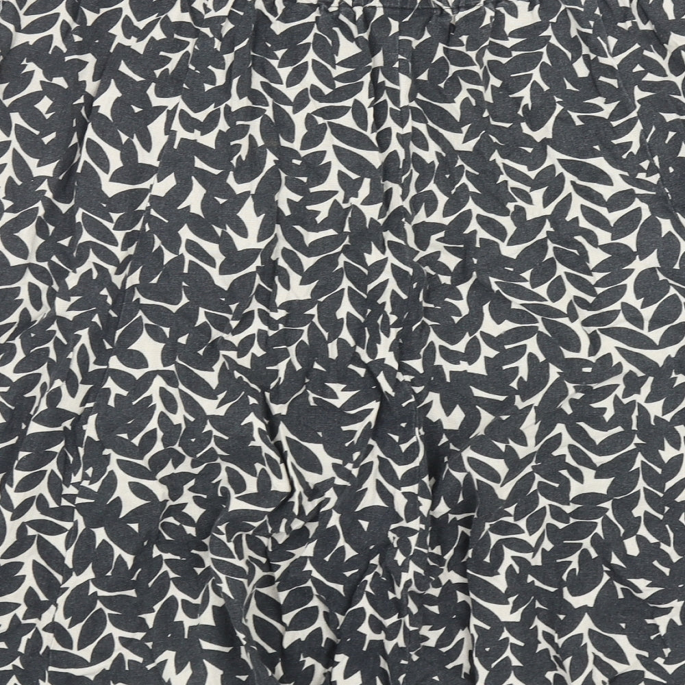 BHS Womens Grey Floral Linen Swing Skirt Size 22