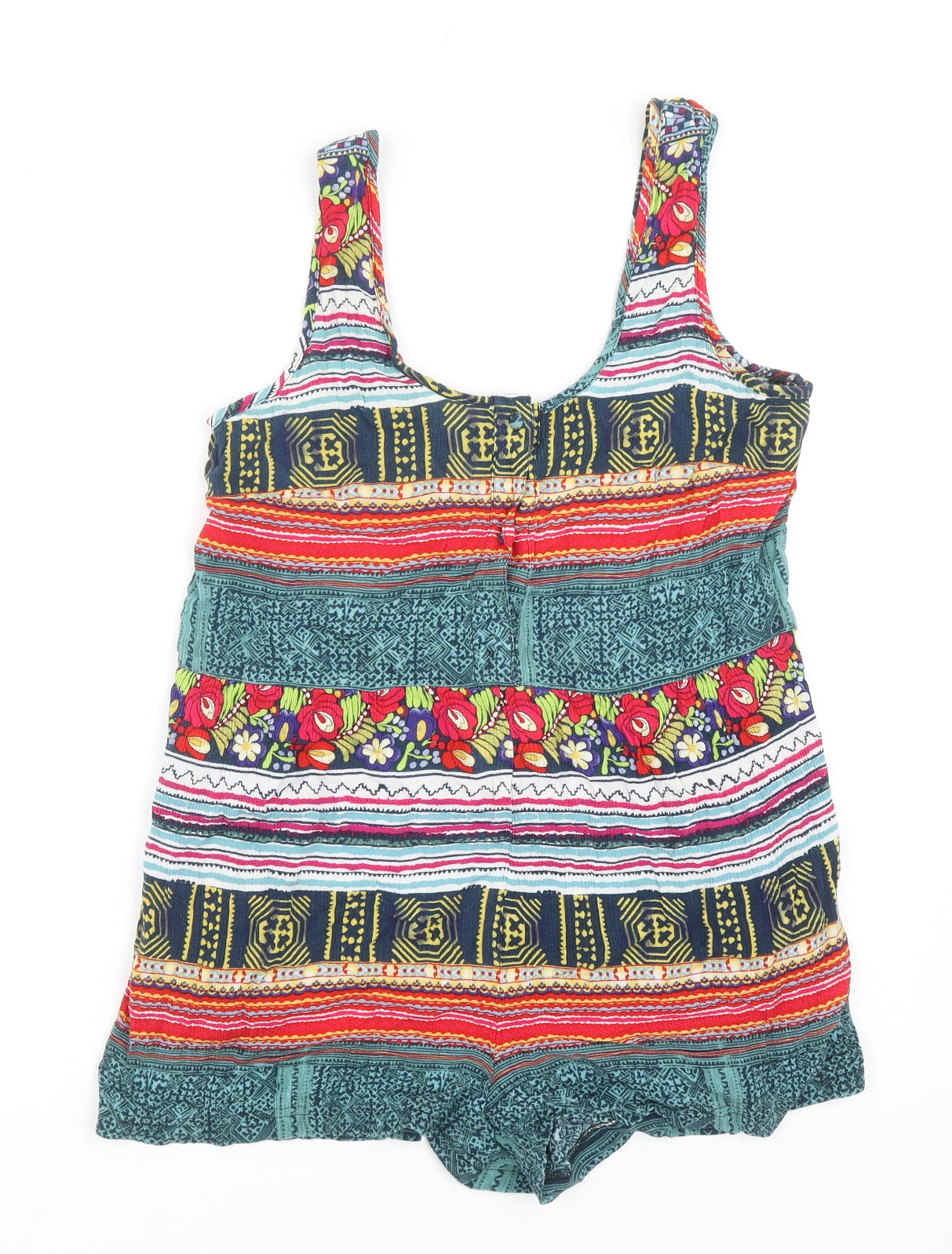MINKPINK Womens Multicoloured Geometric Viscose Playsuit One-Piece Size S Pullover