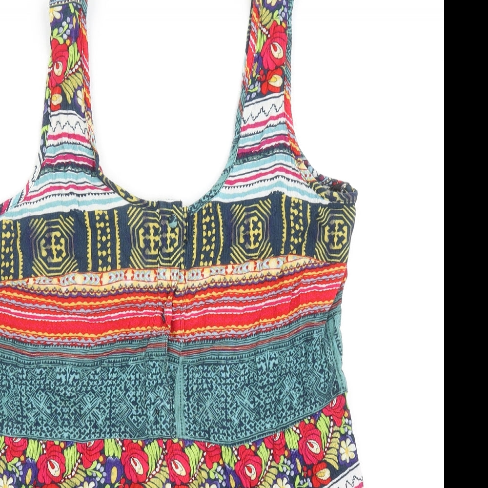 MINKPINK Womens Multicoloured Geometric Viscose Playsuit One-Piece Size S Pullover