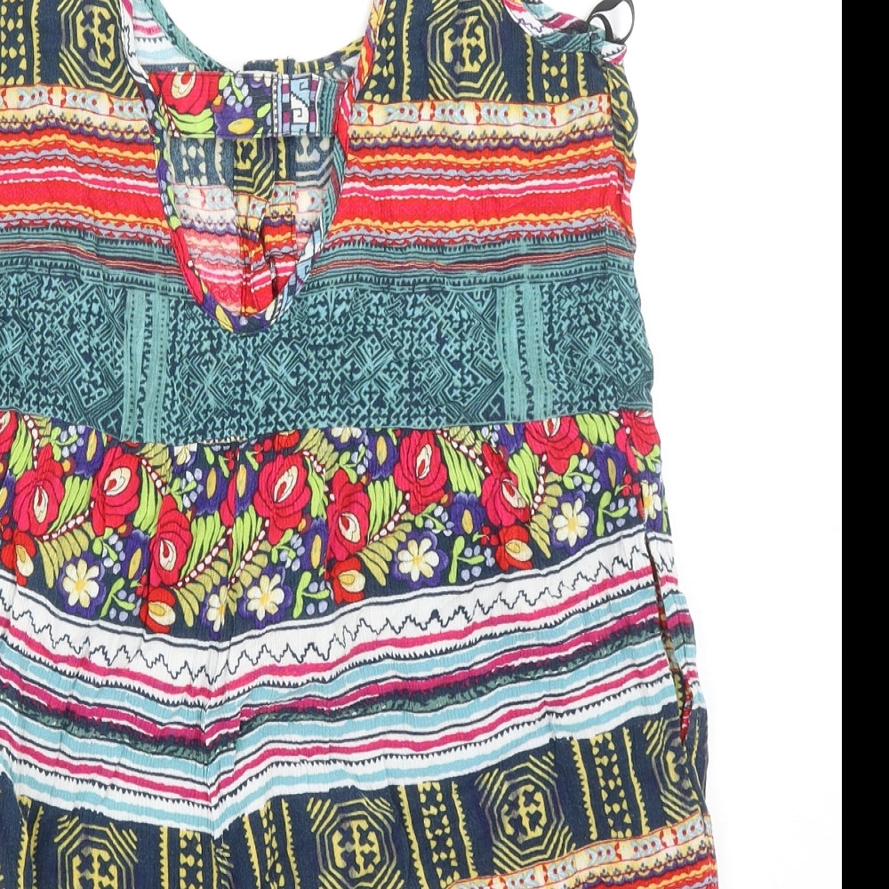 MINKPINK Womens Multicoloured Geometric Viscose Playsuit One-Piece Size S Pullover
