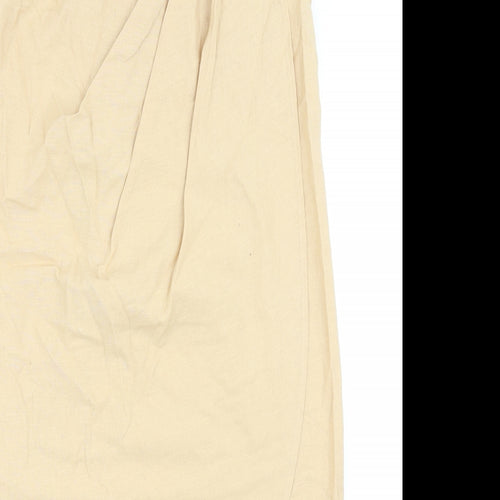 Zara Womens Beige Cotton Straight & Pencil Skirt Size M Zip