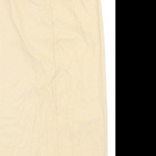 Zara Womens Beige Cotton Straight & Pencil Skirt Size M Zip
