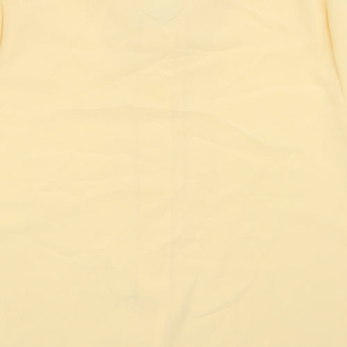 Design Essentials Womens Yellow Polyester Basic Button-Up Size 18 Collared