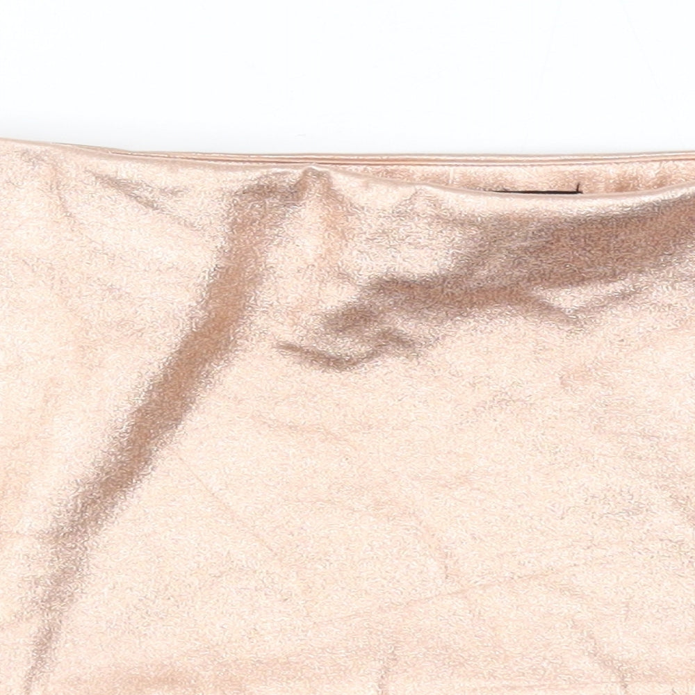 Zara Womens Pink Polyester Trumpet Skirt Size S Zip