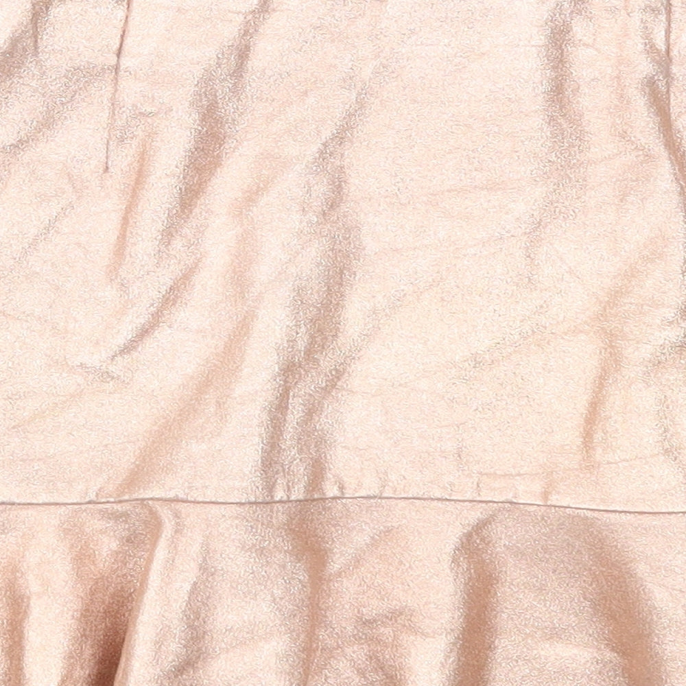 Zara Womens Pink Polyester Trumpet Skirt Size S Zip