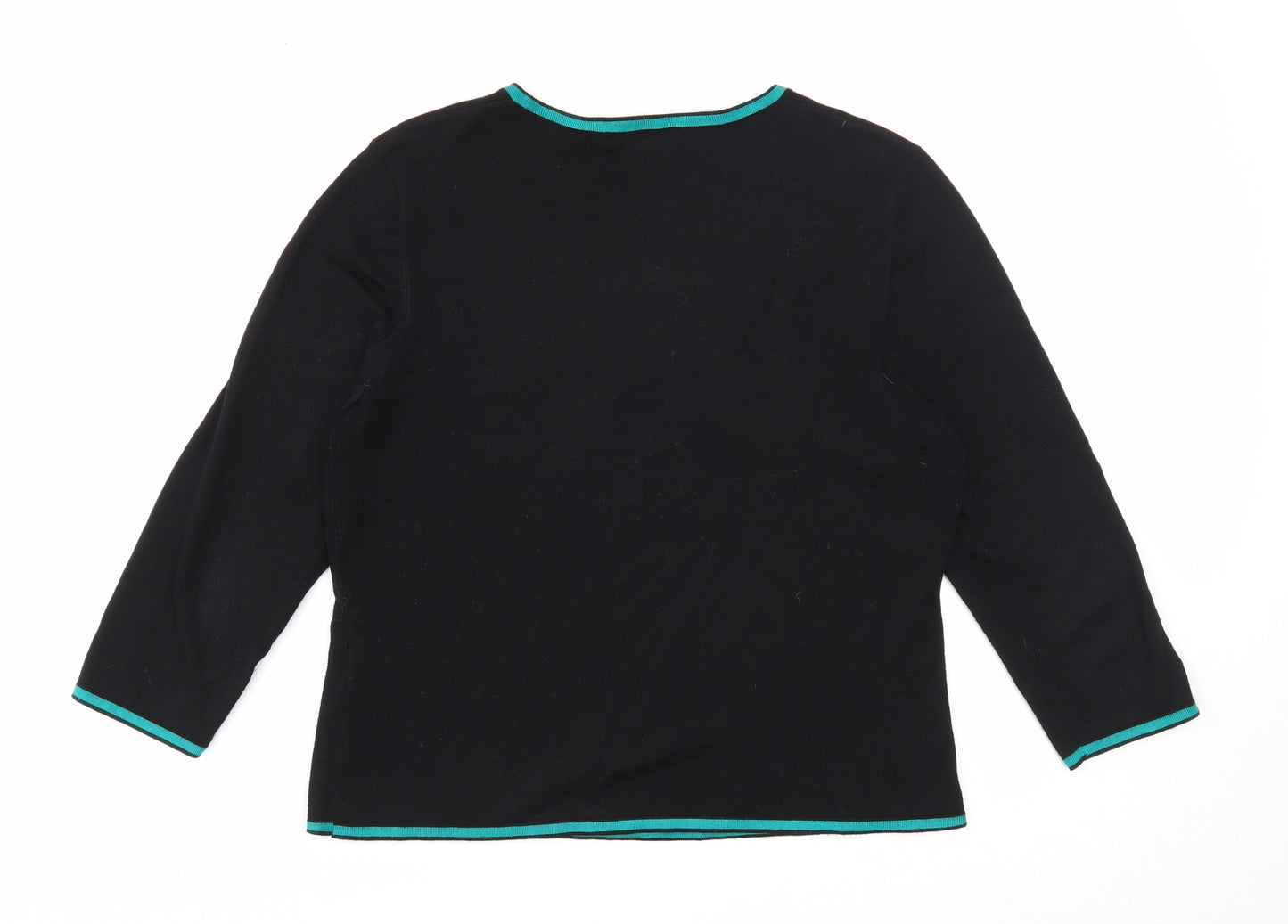 Precis Womens Black Round Neck Polka Dot Viscose Pullover Jumper Size M