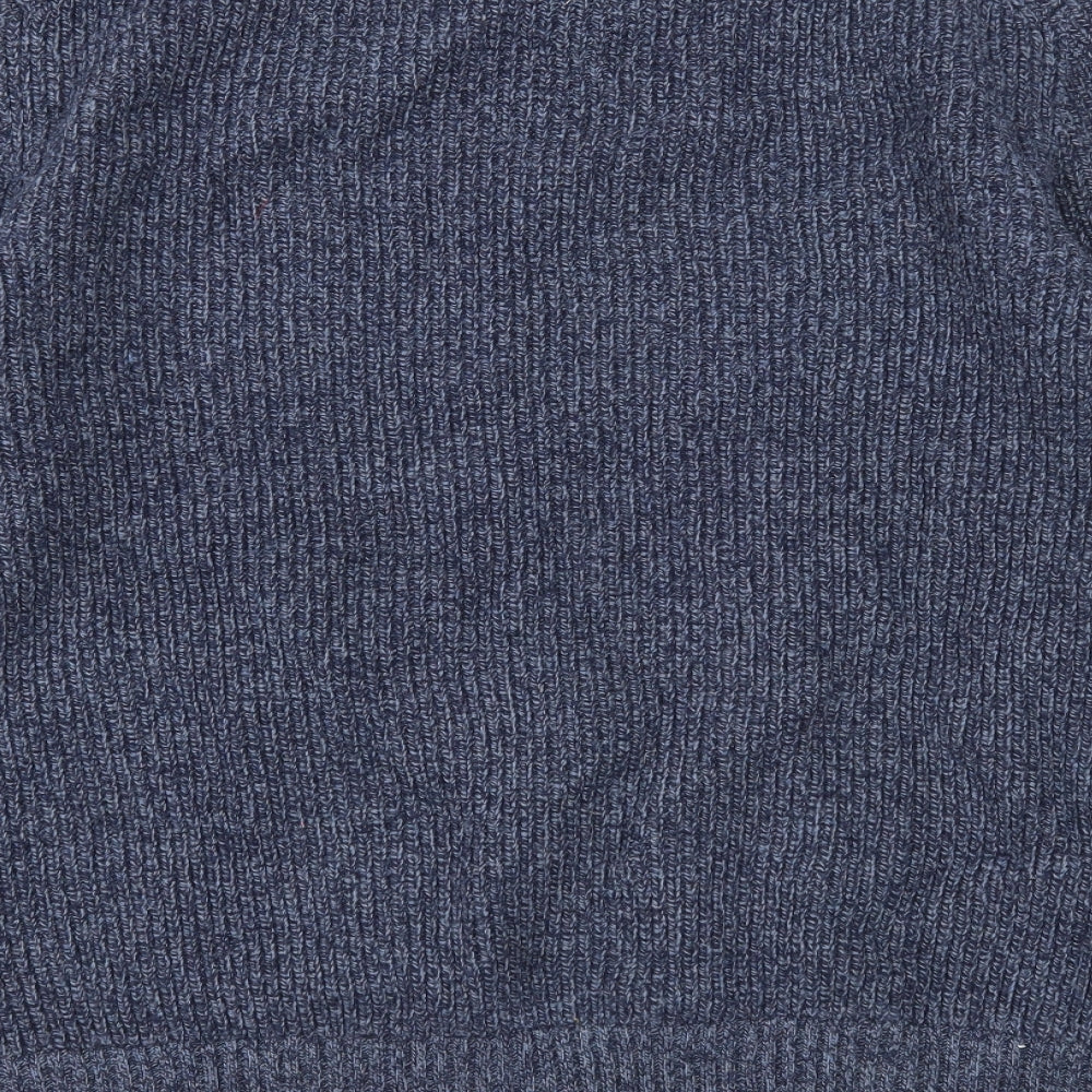 Marks and Spencer Mens Blue Round Neck Wool Pullover Jumper Size XL Long Sleeve