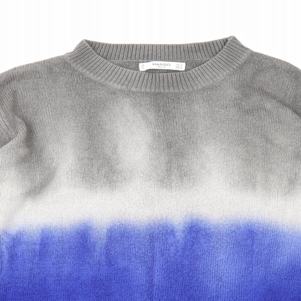 Mango Womens Multicoloured Round Neck Acrylic Pullover Jumper Size M