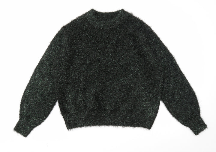 H&M Womens Black Round Neck Polyester Pullover Jumper Size S