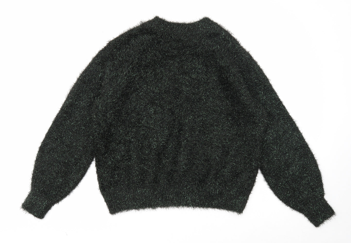 H&M Womens Black Round Neck Polyester Pullover Jumper Size S