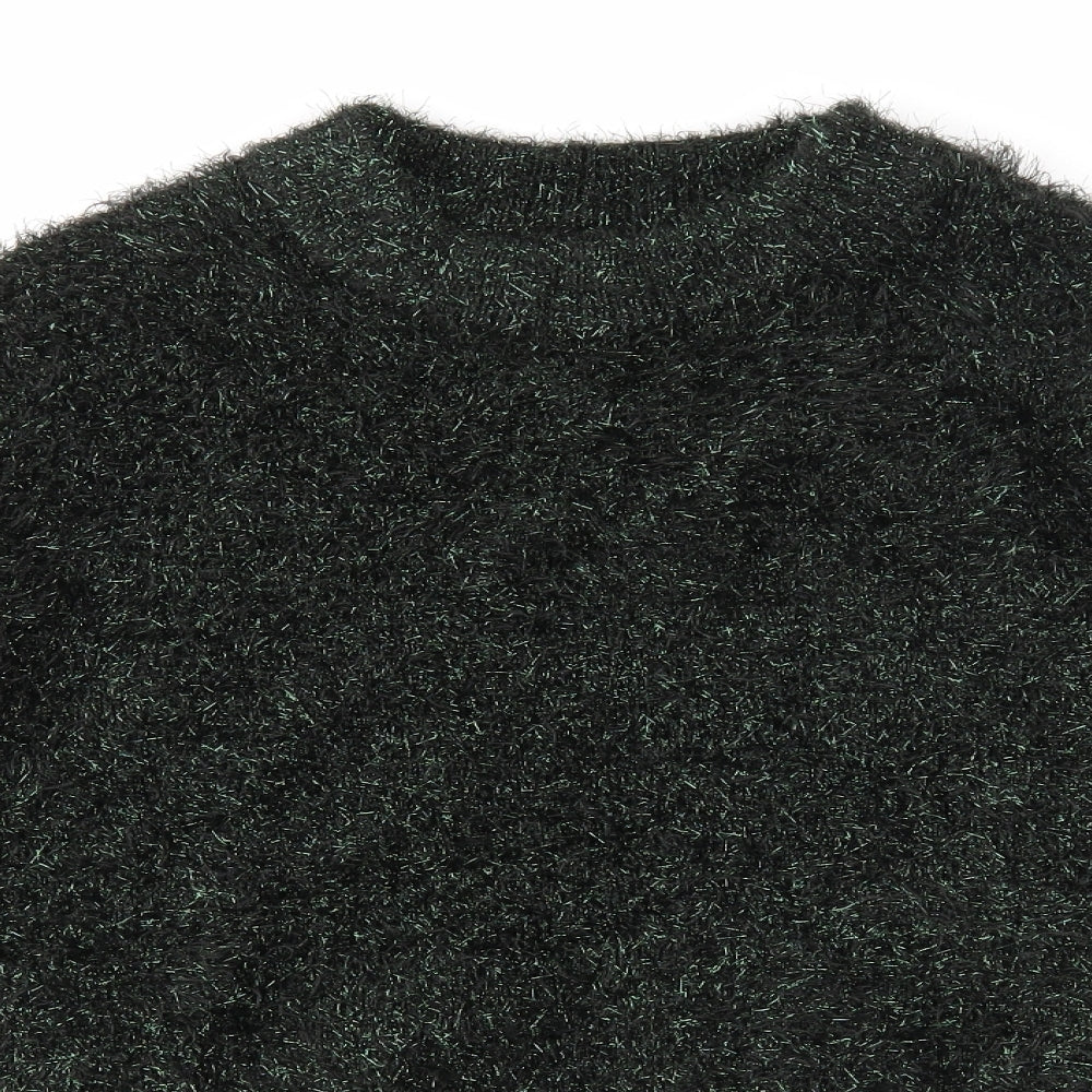 H&M Womens Black Round Neck Polyester Pullover Jumper Size S