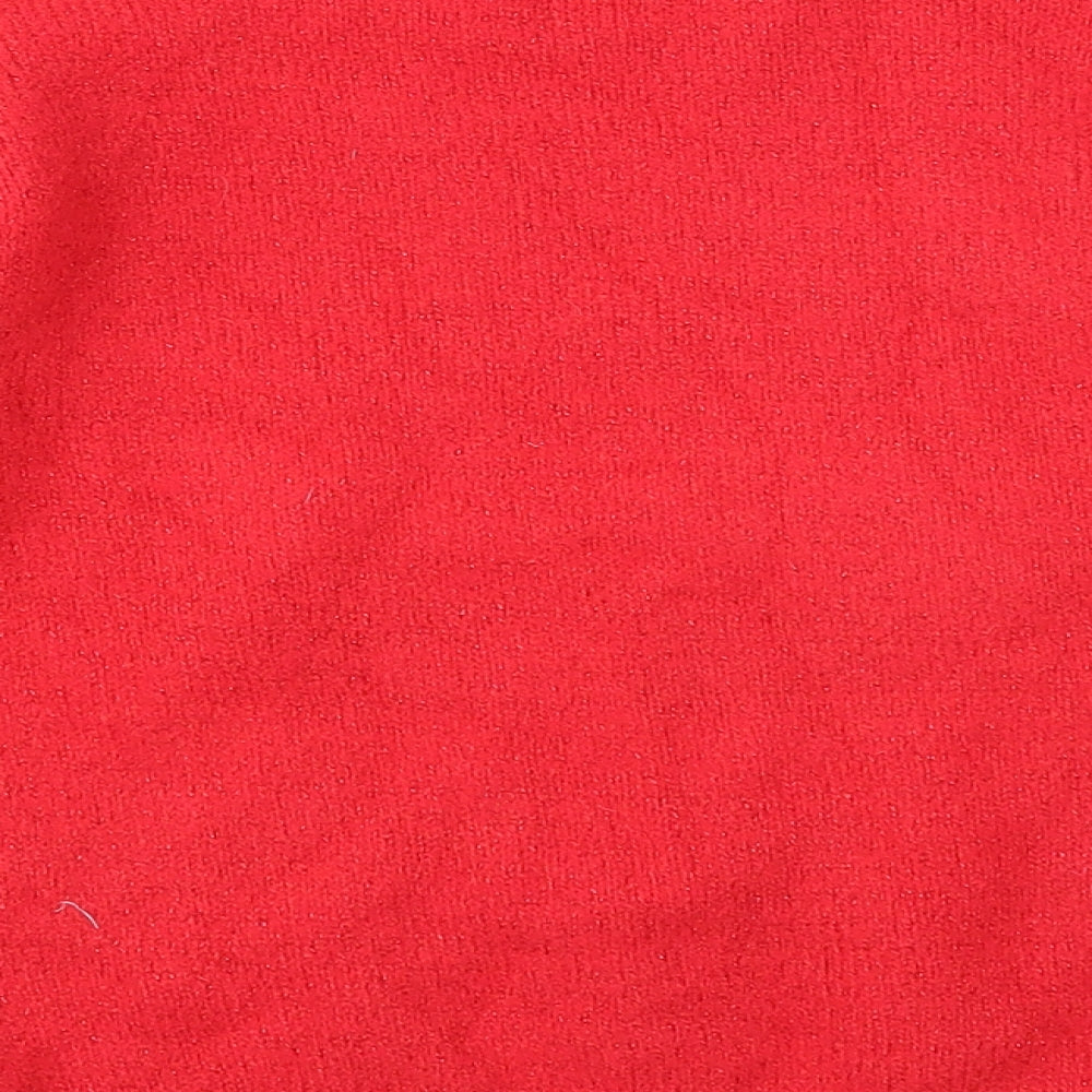 F&F Girls Red Round Neck Polyester Pullover Jumper Size 9-10 Years Pullover - Christmas Reindeer