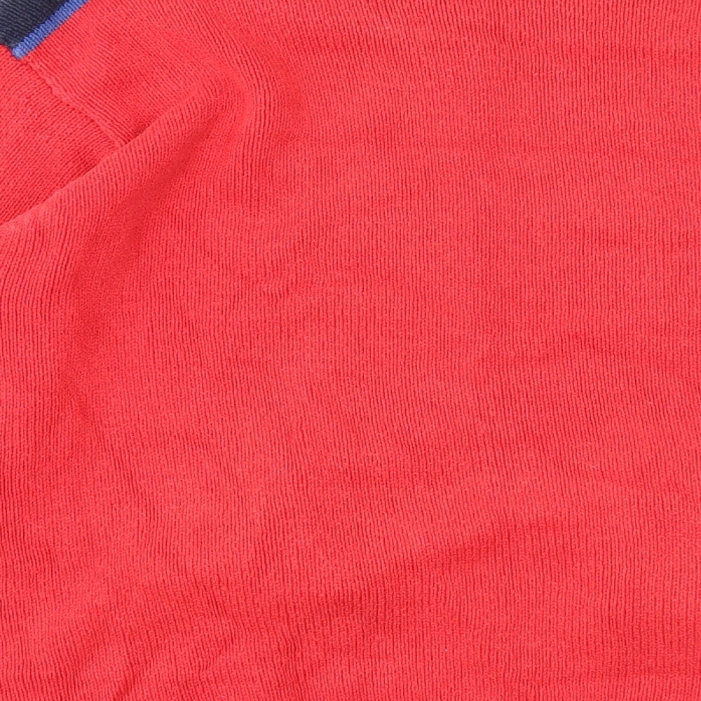 Kilkenny Mens Red V-Neck Cotton Pullover Jumper Size L Long Sleeve